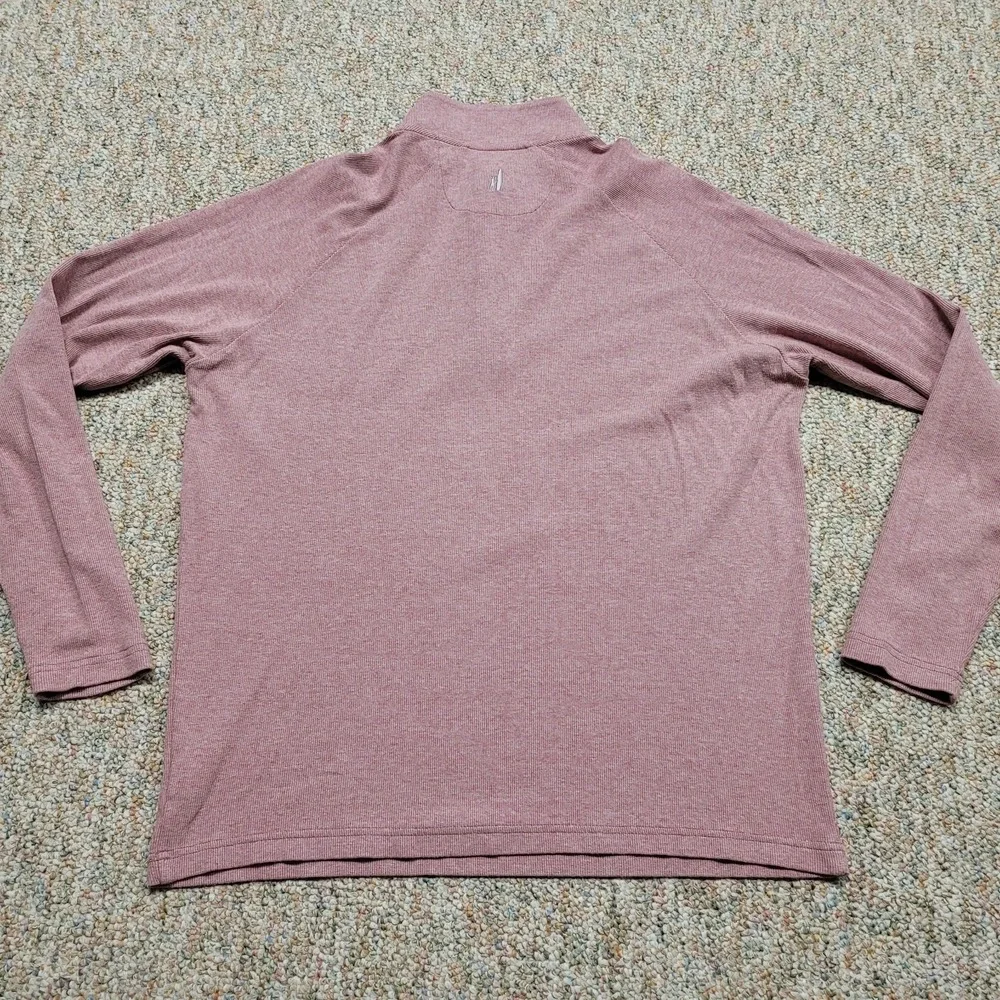 johnnie-O Henley Pullover Mens Large Malibu Red Long Sleeve Mock Neck JMKO2390